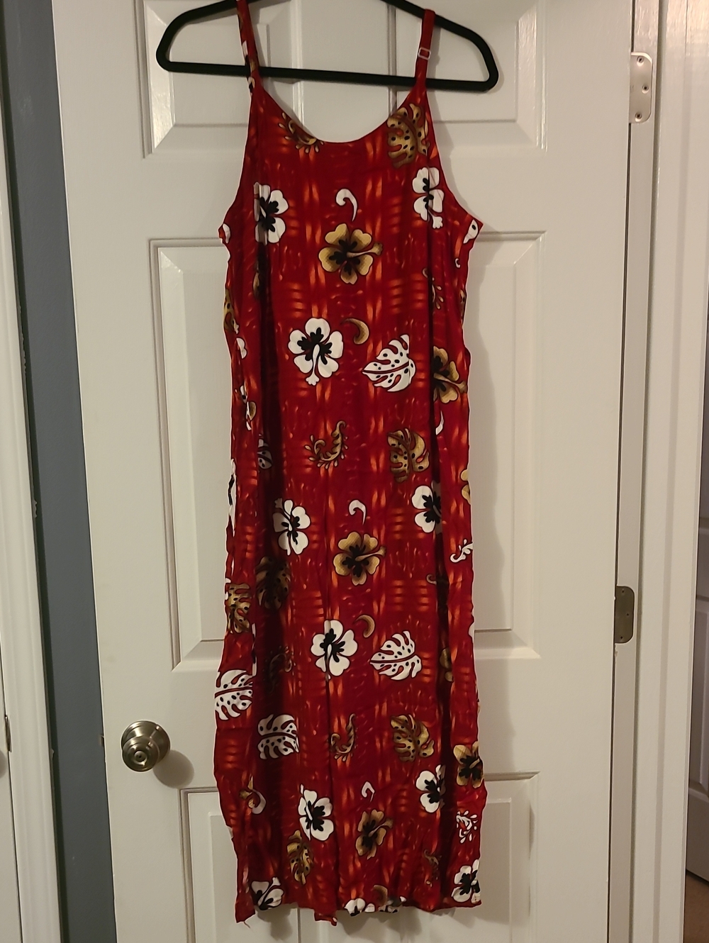 Blue Sky Red Floral Maxi Dress